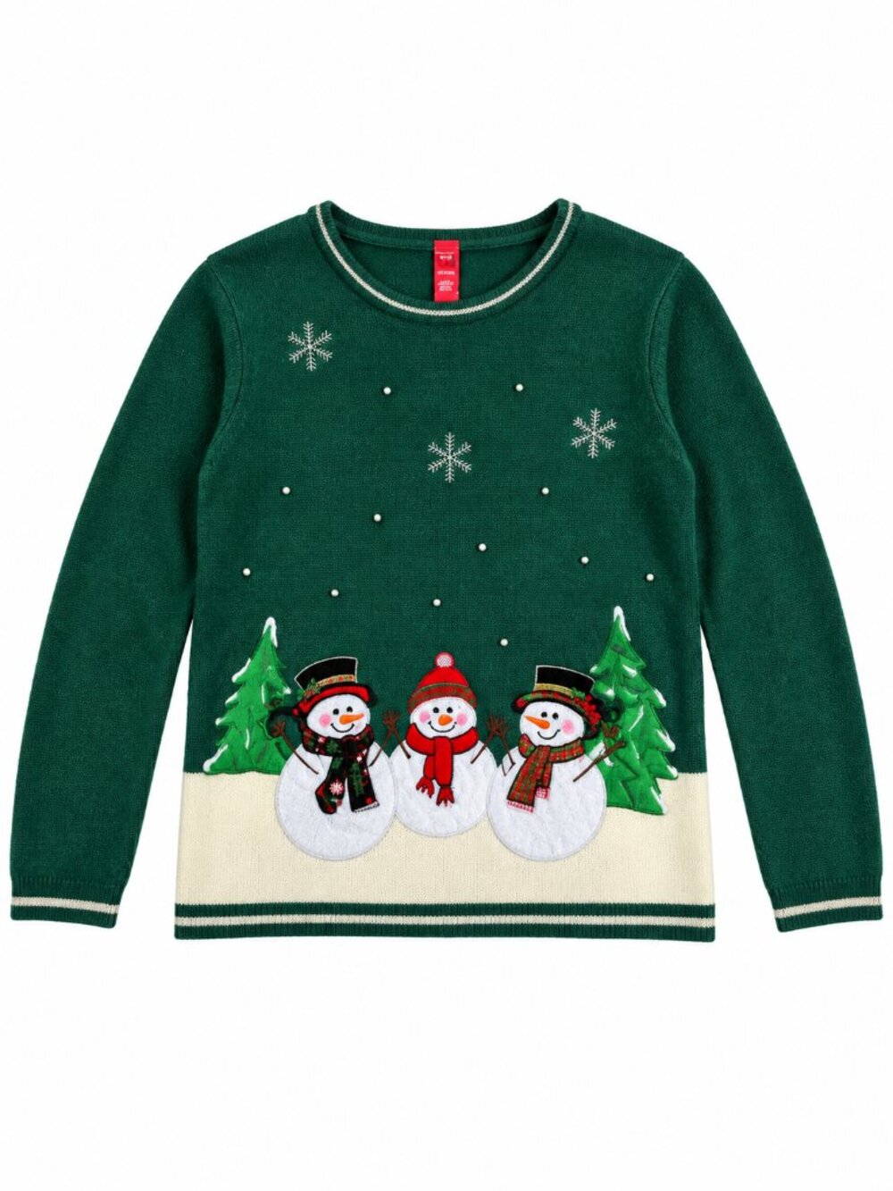 Plus Size Green Christmas Snowman Sweater XXL Soft Knit Holiday Coastal Grandma